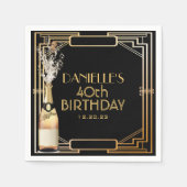 Serviette En Papier Gatsby Art Déco Anniversaire Napkin personnalisé (Devant)