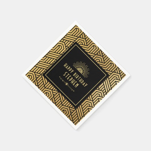 Serviette En Papier Gatsby Art Déco Roaring 20 ans Anniversaire (Coin)