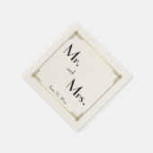 Serviette En Papier Gatsby Ecru Art Déco Mariages serviettes (Coin)