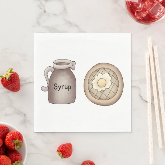 Serviette En Papier gaufres Et Sirop D'Érable (En situation)