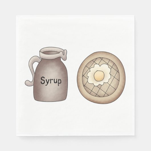 Serviette En Papier gaufres Et Sirop D'Érable (Devant)