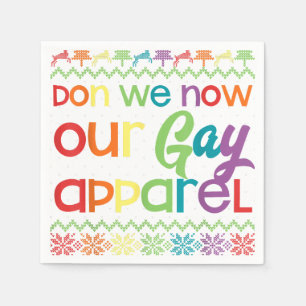 Serviette En Papier Gay Christmas Drôle LGBT Don We Now Our Gay Appare