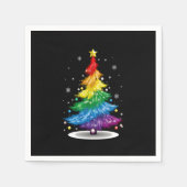 Serviette En Papier Gay LGBT Pride Arbre de Noël Arc-en-ciel Joyeux No (Devant)