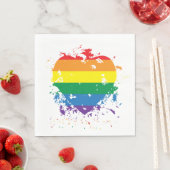 Serviette En Papier Gay pride Arc-en-ciel - Coeur (En situation)