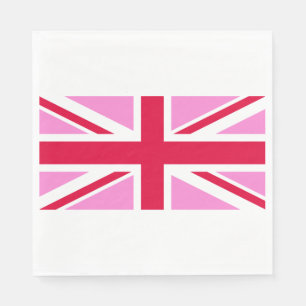 Serviette En Papier GAY PRIDE britannique (Union Jack rose) (Drapeau b