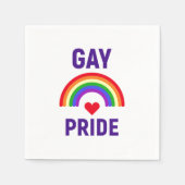 Serviette En Papier Gay pride | Coeur et arc-en-ciel (Devant)