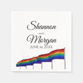 Serviette En Papier Gay pride drapeau arc-en-ciel Mariage (Devant)