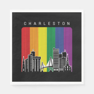 Serviette En Papier Gay pride du drapeau arc-en-ciel de Charleston Cit
