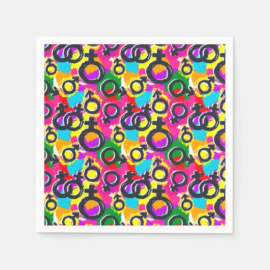 Serviette En Papier Gay pride Genre Neon Motif (Devant)