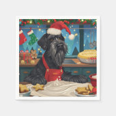 Serviette En Papier Géant Schnauzer Gourmande : Noël Festif (Devant)