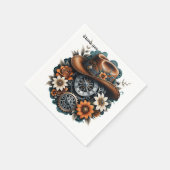 Serviette En Papier Gears en fleurs : Steampunk style cowboy. (Coin)
