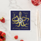 Serviette En Papier Gears Steampunk Octopus Kraken (En situation)
