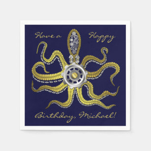 Serviette En Papier Gears Steampunk Octopus Kraken