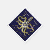 Serviette En Papier Gears Steampunk Octopus Kraken (Coin)