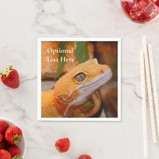 Serviette En Papier Gecko jaune léopard (En situation)