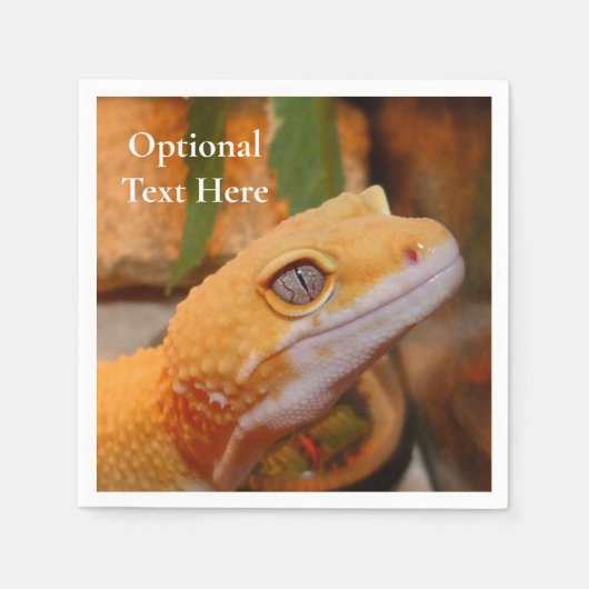Serviette En Papier Gecko jaune léopard (Devant)
