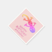 Serviette En Papier Gecko Lizard Rainbow Nom personnalisé Anniversaire (Coin)