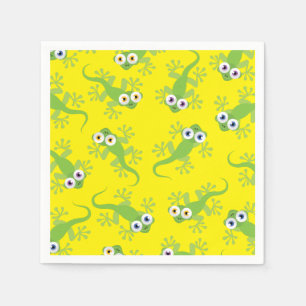 Serviette En Papier Gecko Lizards Anniversaire Fête Cute Enfants servi