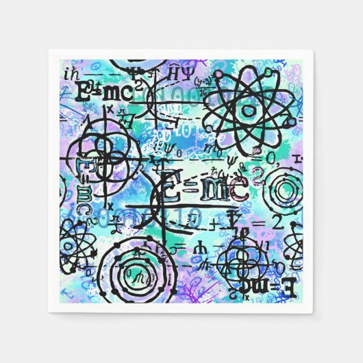 Serviette En Papier Geek d'équations de physique (Devant)
