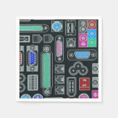 Serviette En Papier Geek d'ordinateur Motif d'entrée noir (Devant)