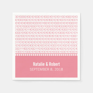 Serviette En Papier Geek rose Chic Code Binary Papier Napkins