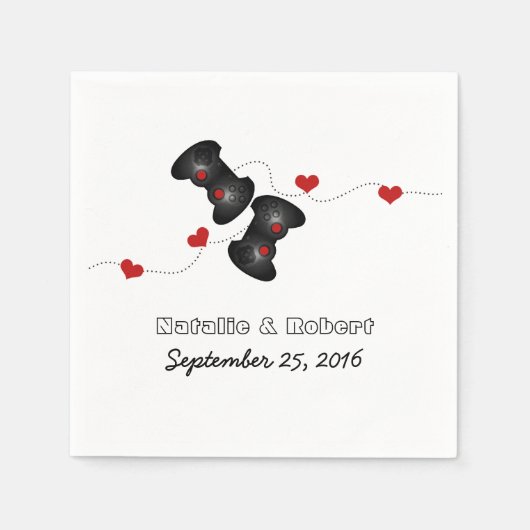 Serviette En Papier Geeky Gamers papier Mariage serviettes foncé (Devant)