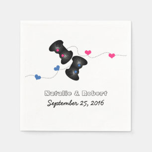Serviette En Papier Geeky Gamers papier Mariage serviettes rose foncé