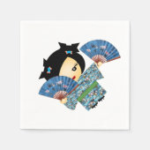Serviette En Papier Geisha Blue (Devant)