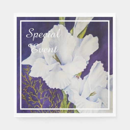 Serviette En Papier GÉLÉE Blanche FÊTE GLADIOLA (Devant)