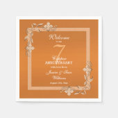 Serviette En Papier Gem en cuivre et Parties scintillant 7e anniversai (Devant)