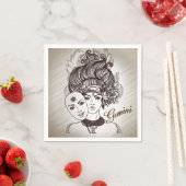 Serviette En Papier Gemini Masqué Lady Zodiac (En situation)