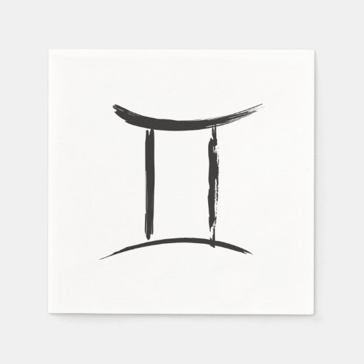 Serviette En Papier GEMINI Twins Dualité Zodiac Astrologie Black Party (Devant)