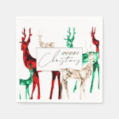 Serviette En Papier Gemstone Crystal Reindeer Joyeux Noël (Devant)