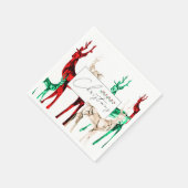Serviette En Papier Gemstone Crystal Reindeer Joyeux Noël (Coin)