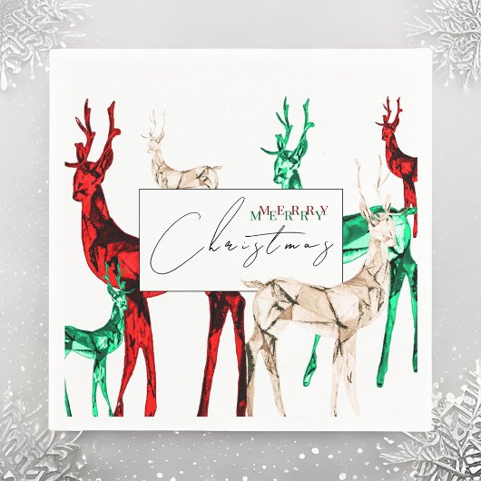 Serviette En Papier Gemstone Crystal Reindeer Joyeux Noël