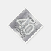 Serviette En Papier Gemstone luxueux et étincelant 40e anniversaire (Coin)