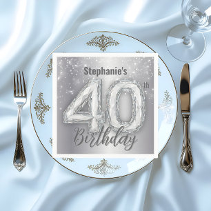 Serviette En Papier Gemstone luxueux et étincelant 40e anniversaire