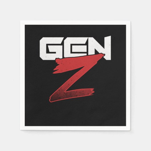 Serviette En Papier Gen Z Millenials Génération Z Boomers Cadeau (Devant)