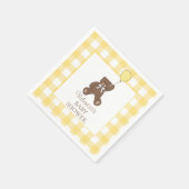 Serviette En Papier Gender Neutral Yellow Teddy Bear Baby Shower (Coin)