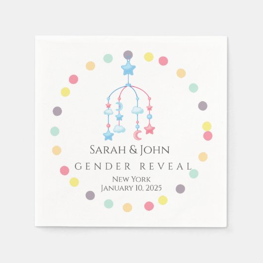 SERVIETTE EN PAPIER GENDER REVEAL (Devant)