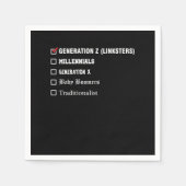 Serviette En Papier Génération Z Millénaires Génération X Boomer Cadea (Devant)