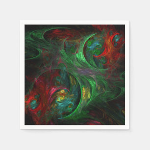 Serviette En Papier Genesis Green Art Abstrait