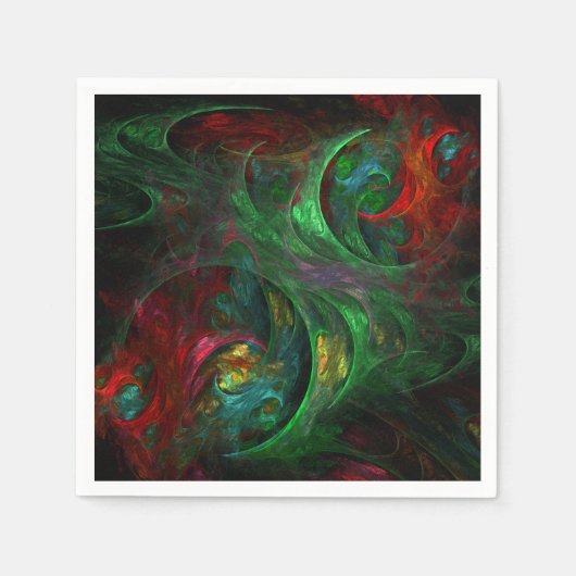 Serviette En Papier Genesis Green Art Abstrait (Devant)