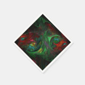 Serviette En Papier Genesis Green Art Abstrait (Coin)