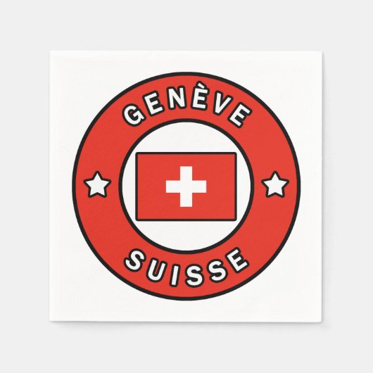 Serviette En Papier Genève Suisse (Devant)