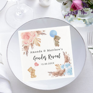 Serviette En Papier Genre révéler la fête pampas en peluche ours garço