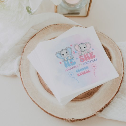 Serviette En Papier Genre Révéler Moderne Rose Bleu