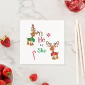 Serviette En Papier Genre Révéler Noël Reindeer Vacances vert Rouge (En situation)