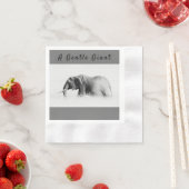 Serviette En Papier Gentle Giant Elephant haute clé photo avec texte (En situation)