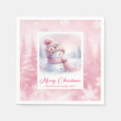 Serviette En Papier Gentle Pinkmas Christmas Scene Napkins Kids Winter (Devant)